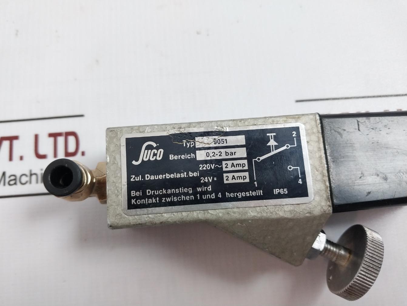 Suco 9051 Pressure Switch Bereich Range: 0,2-2 Bar 220V-2 Amp