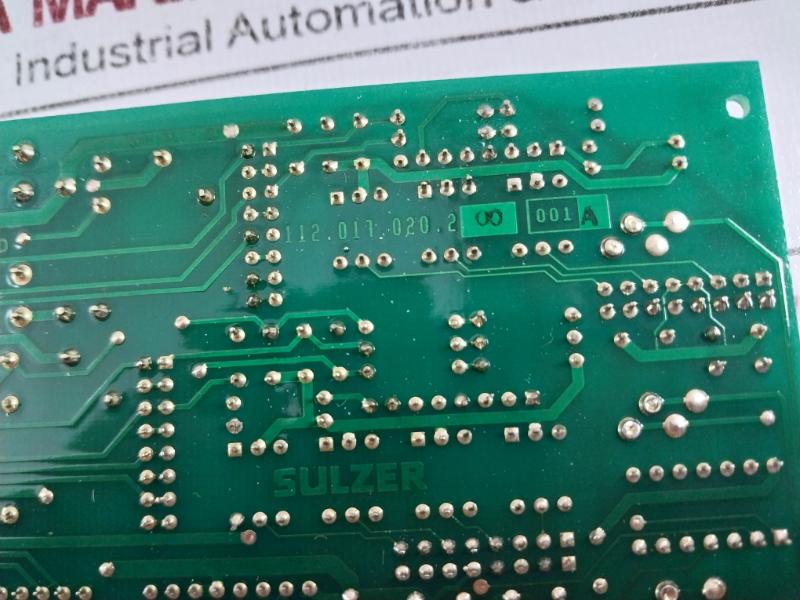 Sulzer 112.017.020.200 001 A Transfer And Take Over Tto Pcb Card