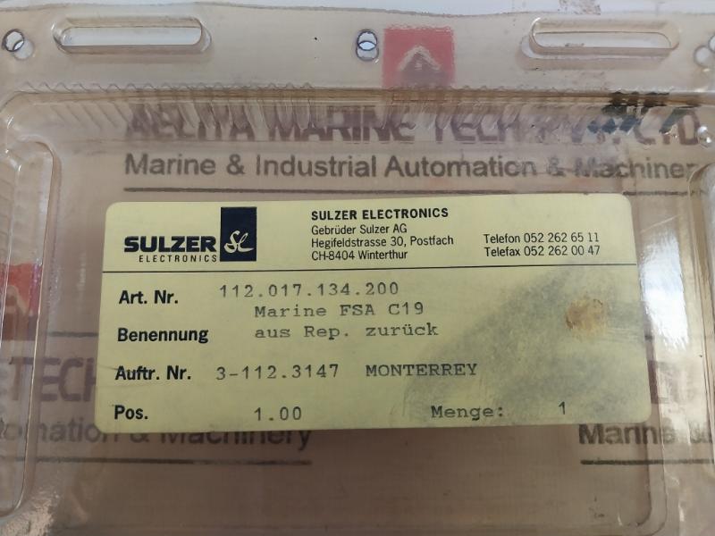 Sulzer 112.017.134.200 Starting Sta Pcb Card 3-112.3147 002 2