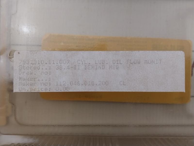 Sulzer Cylinder Lub Oil Flow Monitor Pcb Card 112.046.018.200 C