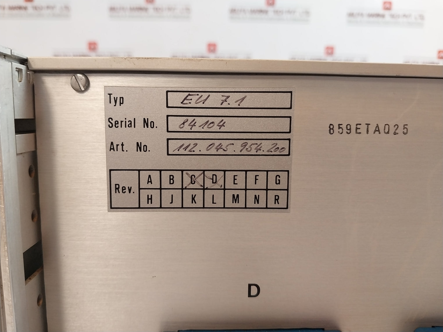 Sulzer Eu 7.1 112.045.954.200 Power Supply A B X X E F G H I J K L M N R/C D