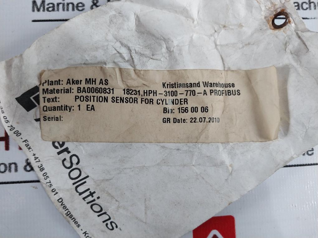 Summit Electronics Hph-3100-0770-a Position Sensor For Cylinder With Profibus