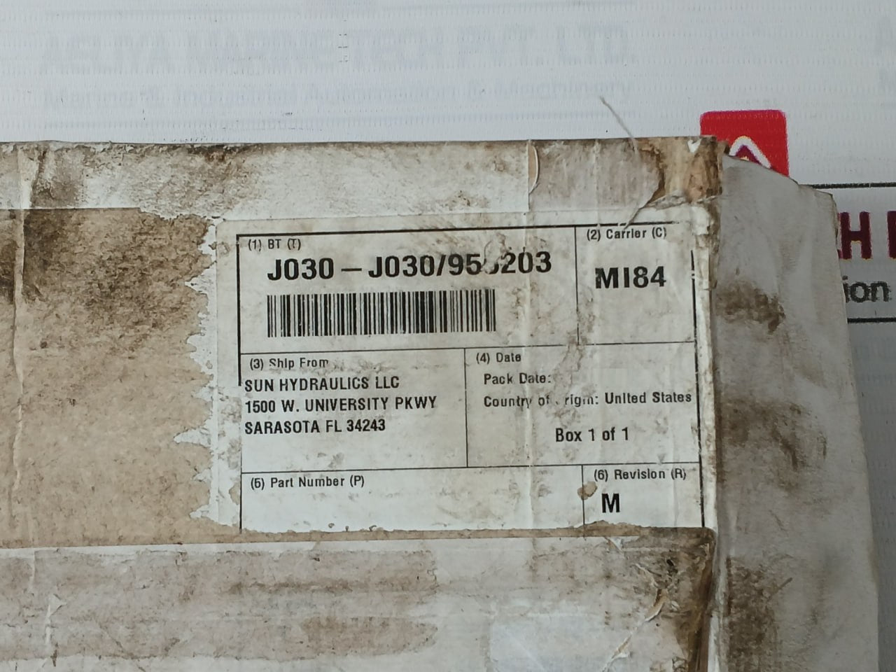 Sun Hydraulics Mi84 Hydraulic Valve Manifold Revision : M