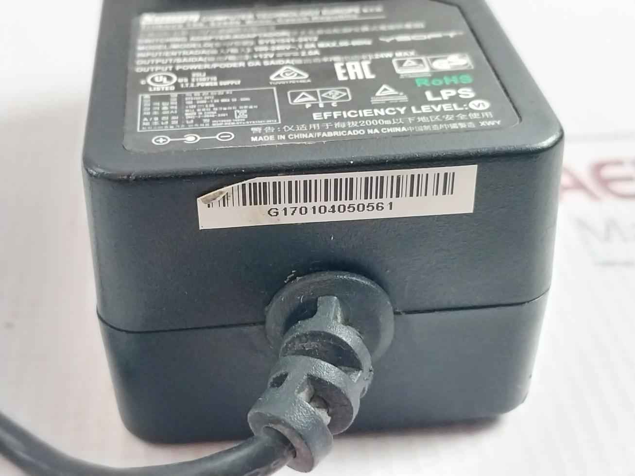 Sunny Sys1541-2412 Switching Dc Power Adapter 100-240V-, 1.0A Max, 50-60Hz
