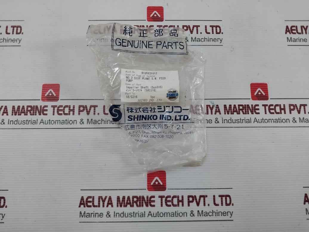 Sus316 Impeller Shaft F/ Distribution Plant S.W. Feed Pump 18/S316 Shinko