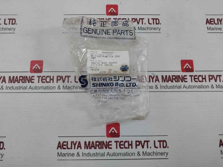 Sus316 Impeller Shaft F/ Distribution Plant S.W. Feed Pump 18/S316 Shinko