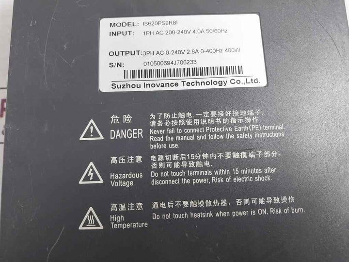 Suzhou Is620Ps2R8I Servo Drive 3Ph Ac 0-240V 2.8A 0-400Hz 400W