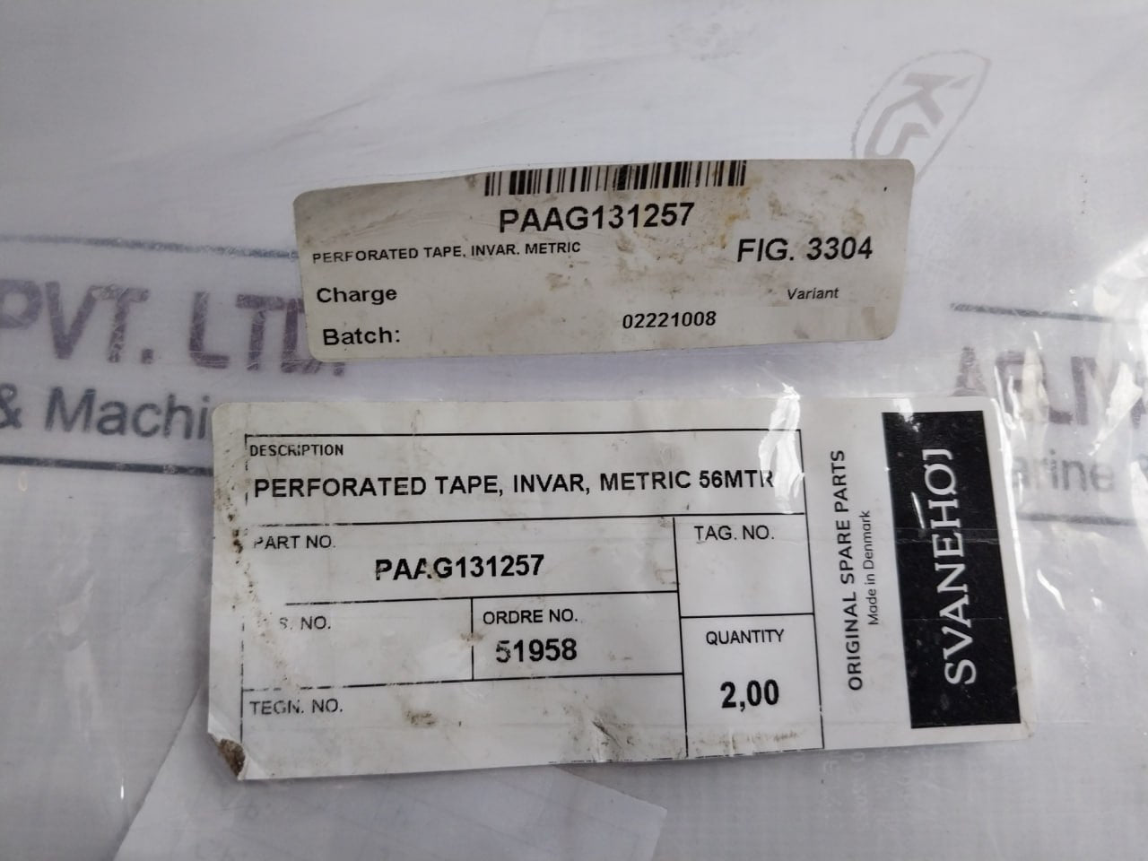 SVANEHOJ PAAG131257 Perforated Tape Invar Metric 56 meter