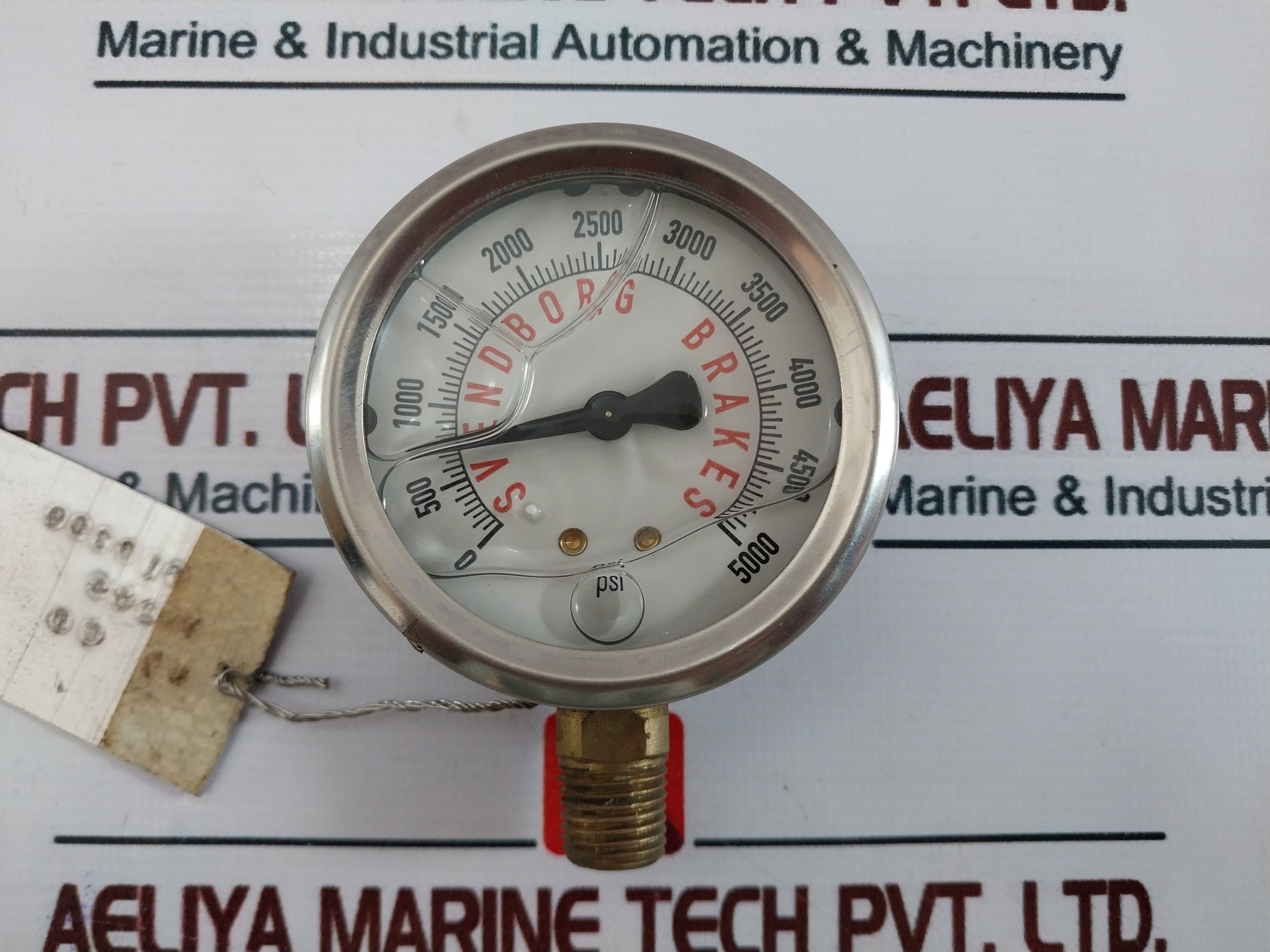 Svendborg Brakes 0-5000 Psi Liquid Filling Pressure Gauge A63Mm