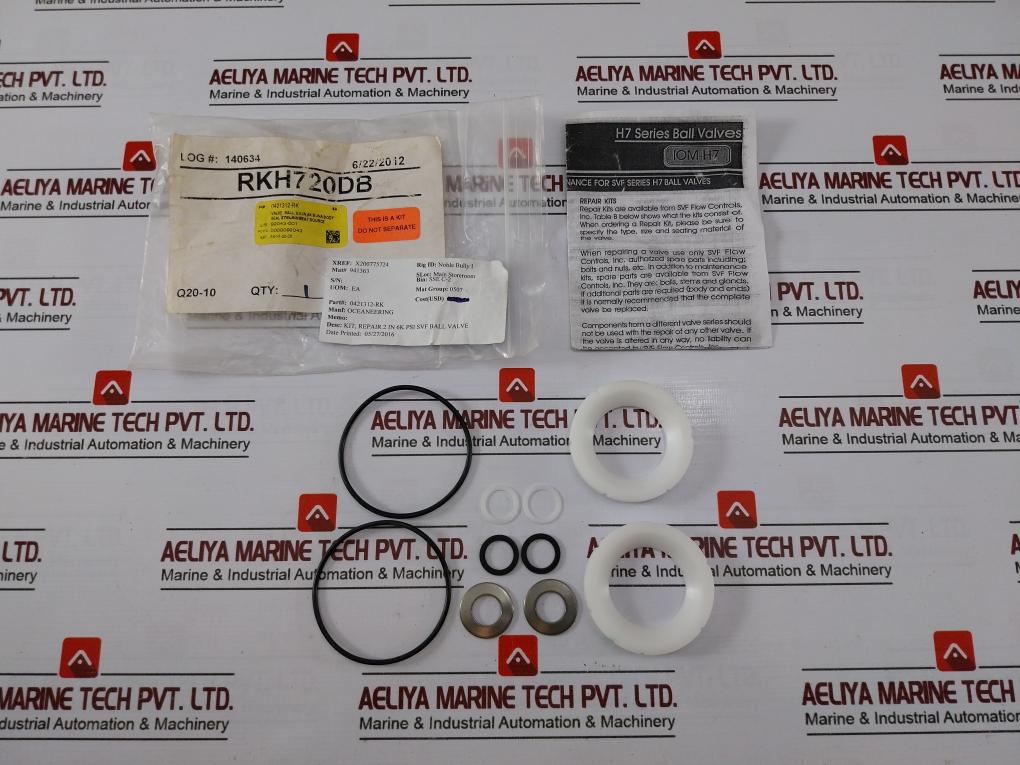 Svf Flow Controls 0421312-rk H7 Series Ball Valve Repair Kit Rk-h7-20-db