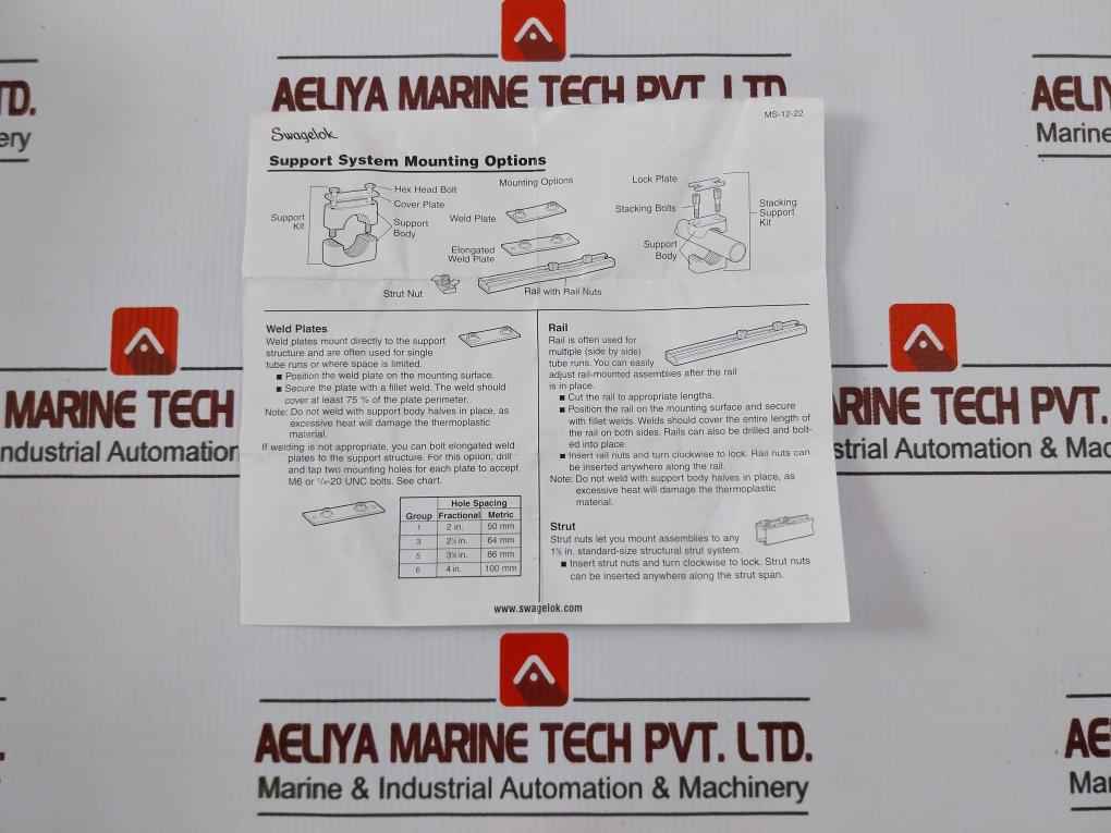 Swagelok 304-s1-pp-4T Bolted Plastic Clamp Tube Support Kit 1/4