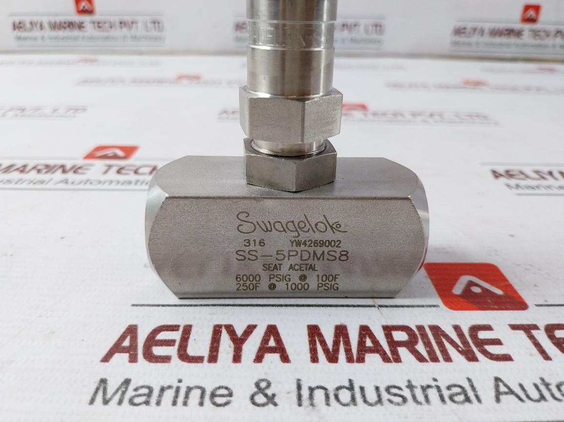 Swagelok Ss-5Pdms8 Stainless Steel Rising Plug Screwed-bonnet Needle Valve 6000