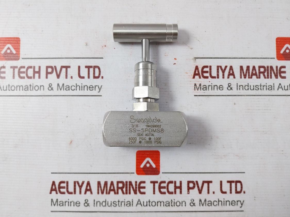 Swagelok Ss-5Pdms8 Stainless Steel Rising Plug Screwed-bonnet Needle Valve 6000