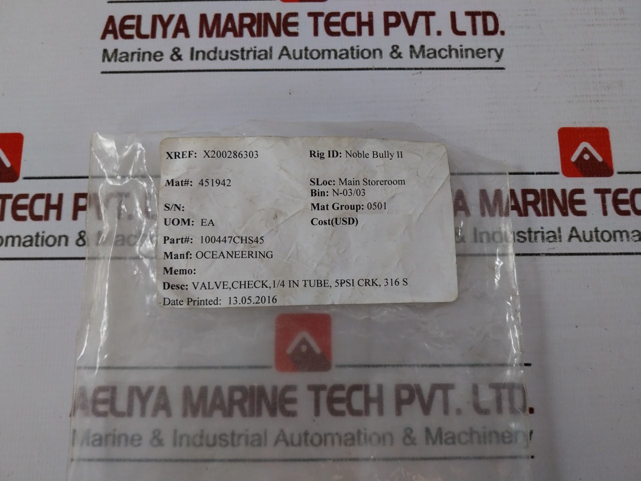 Swagelok Ss-chs4-5 Check Valve Swagelok Tube Fitting Stainless Steel X200286303