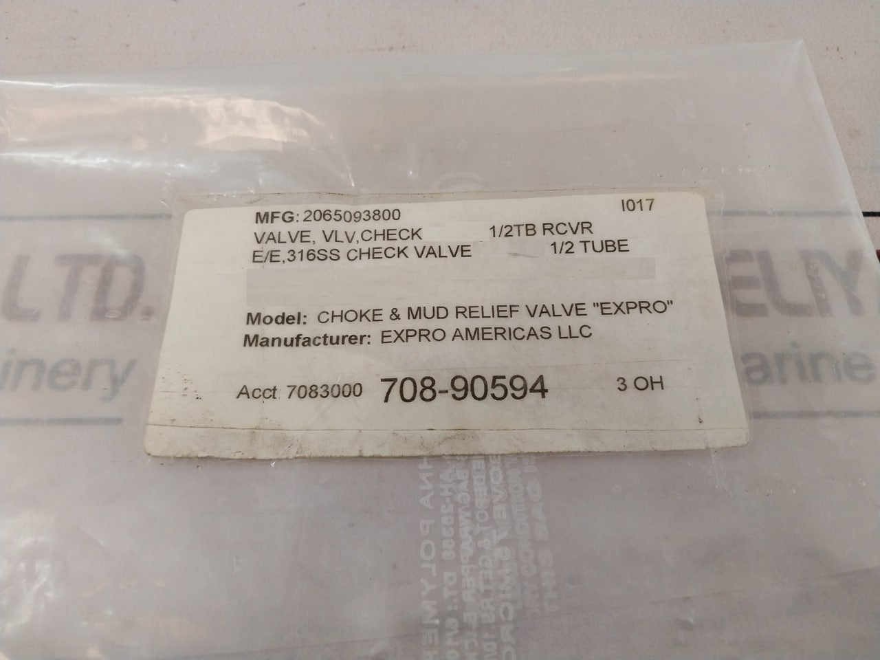 Swagelok Ss-chs8-25 Check Valve 1/2 Tube 2065093800