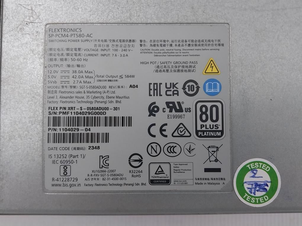 Switching-Power-Supply-Sp-Pcm4-Pt580-Ac-Flextronics-Input-100-240v-50-60hz-7