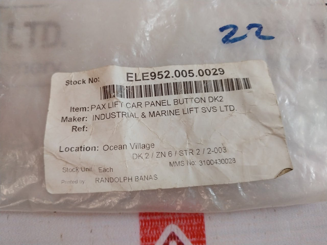 Switching Components Dk2 Button Elevator Car Panel