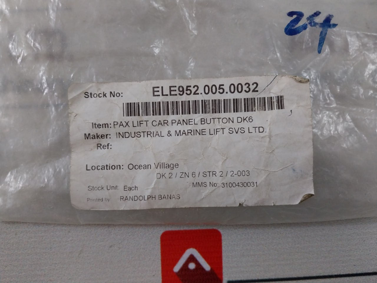 Switching Components Dk6 Pax Lift Car Panel Button 0031