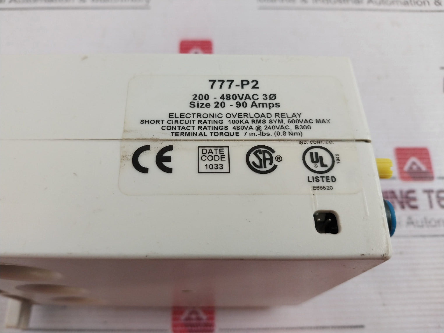 Symcom 777-p2 Electronic Overload Relay 20-90 A 50/60Hz