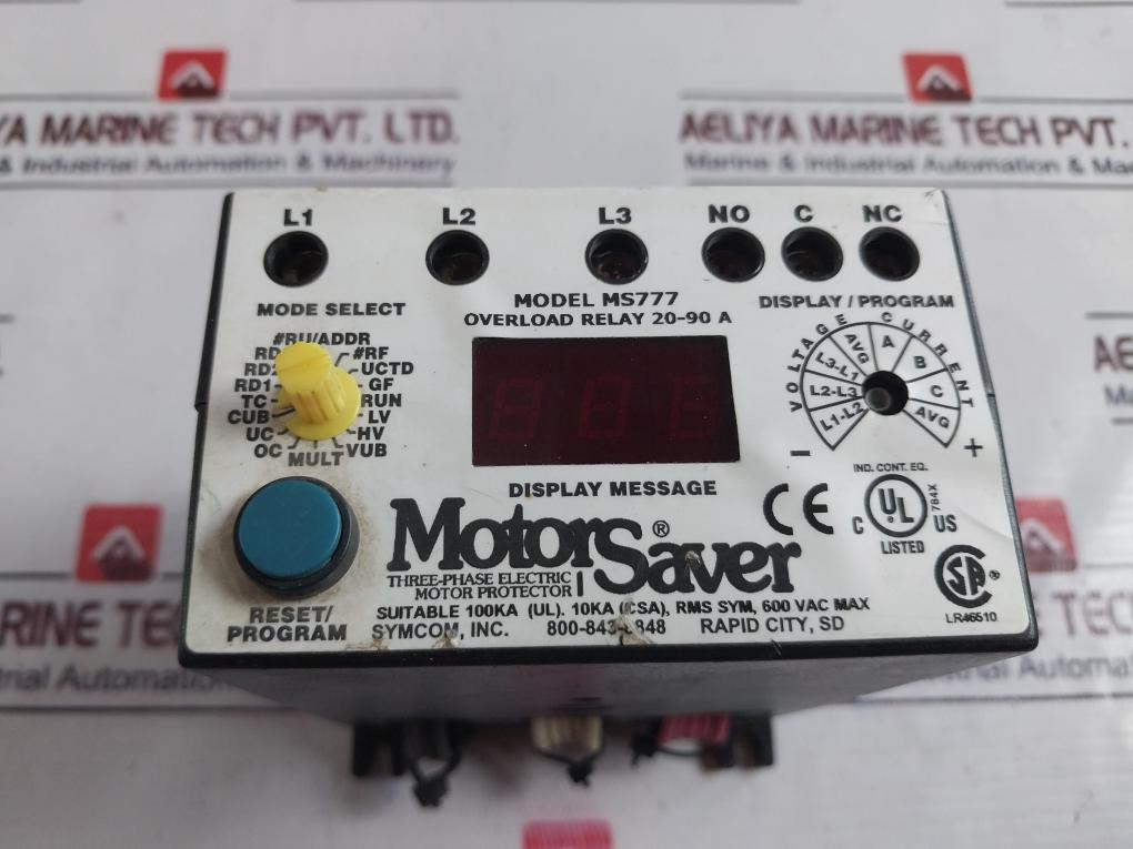 Symcom Ms777 Motor Saver Overload Relay 50/60 Hz