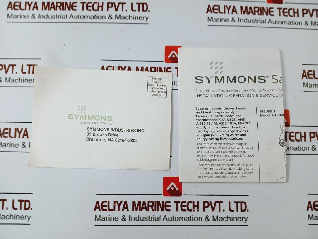 Symmons 1-100 Safetymix Shower Unit Kit