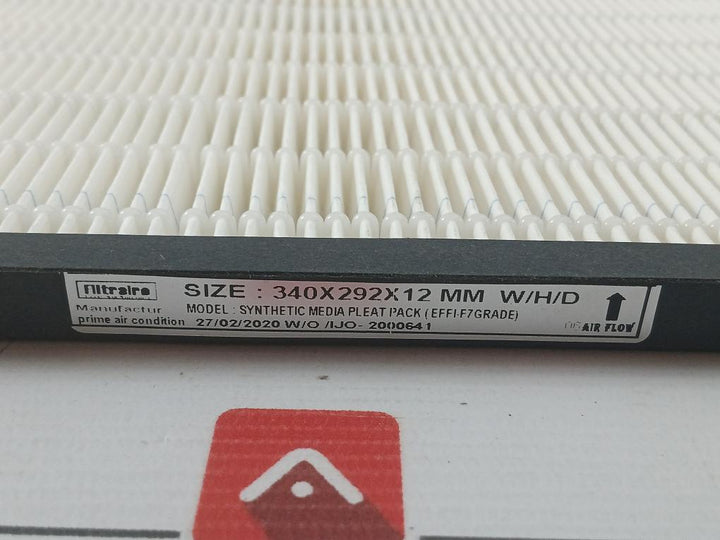Synthetic Media Pleat Pack (Effi-f7 Grade) 340X292X12 Mm W/H/D Filtraire