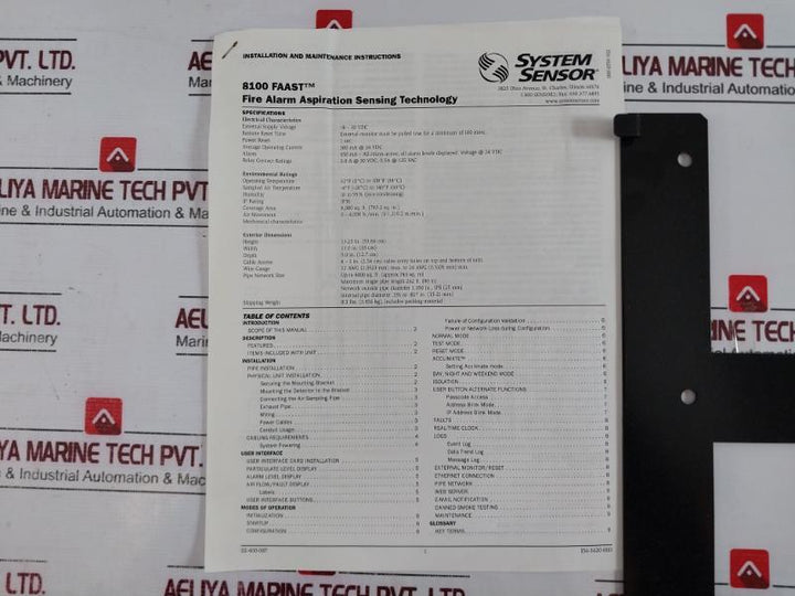 System Sensor 8100 Fire Alarm Aspiration Sensing External Monitor 18-30 Vdc