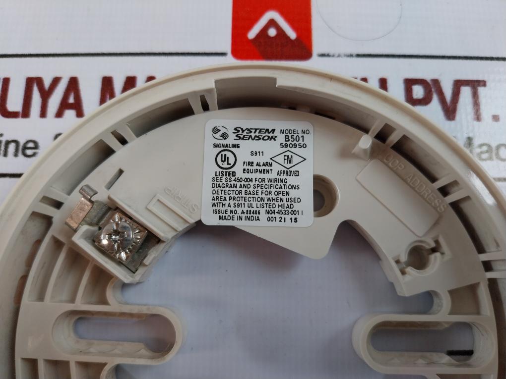 System Sensor B501 Fire Alarm Detector Base Ss-450-004