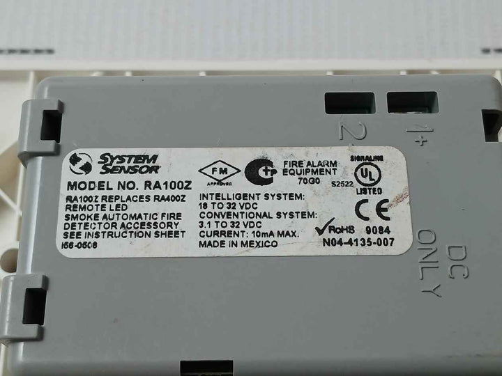 System Sensor Ra100z Remote Annunciator