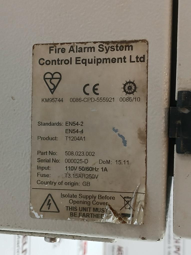 T1204A1 508.023.002 Emergency Alarm Control Panel 110V Ac 50/60 Hz Tyco Marine
