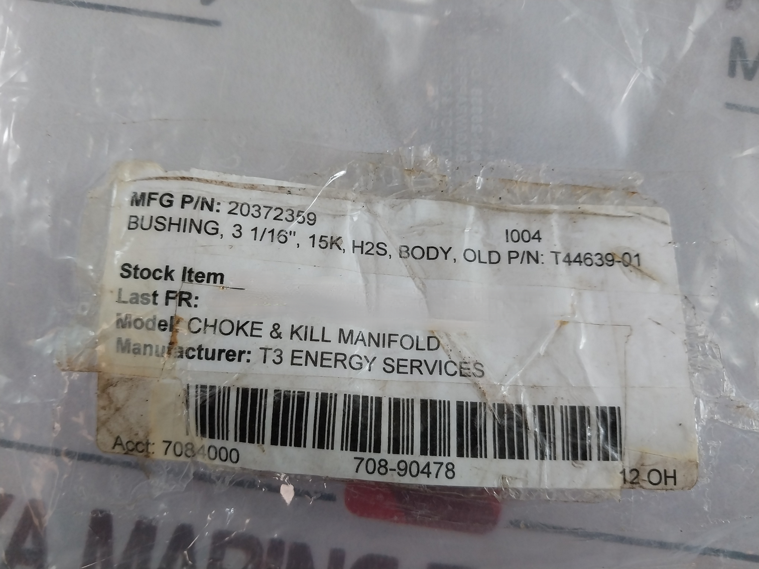 T3 Energy 20358435 Bushing Body Gate Valve Ring 3 1/16” T44639-01