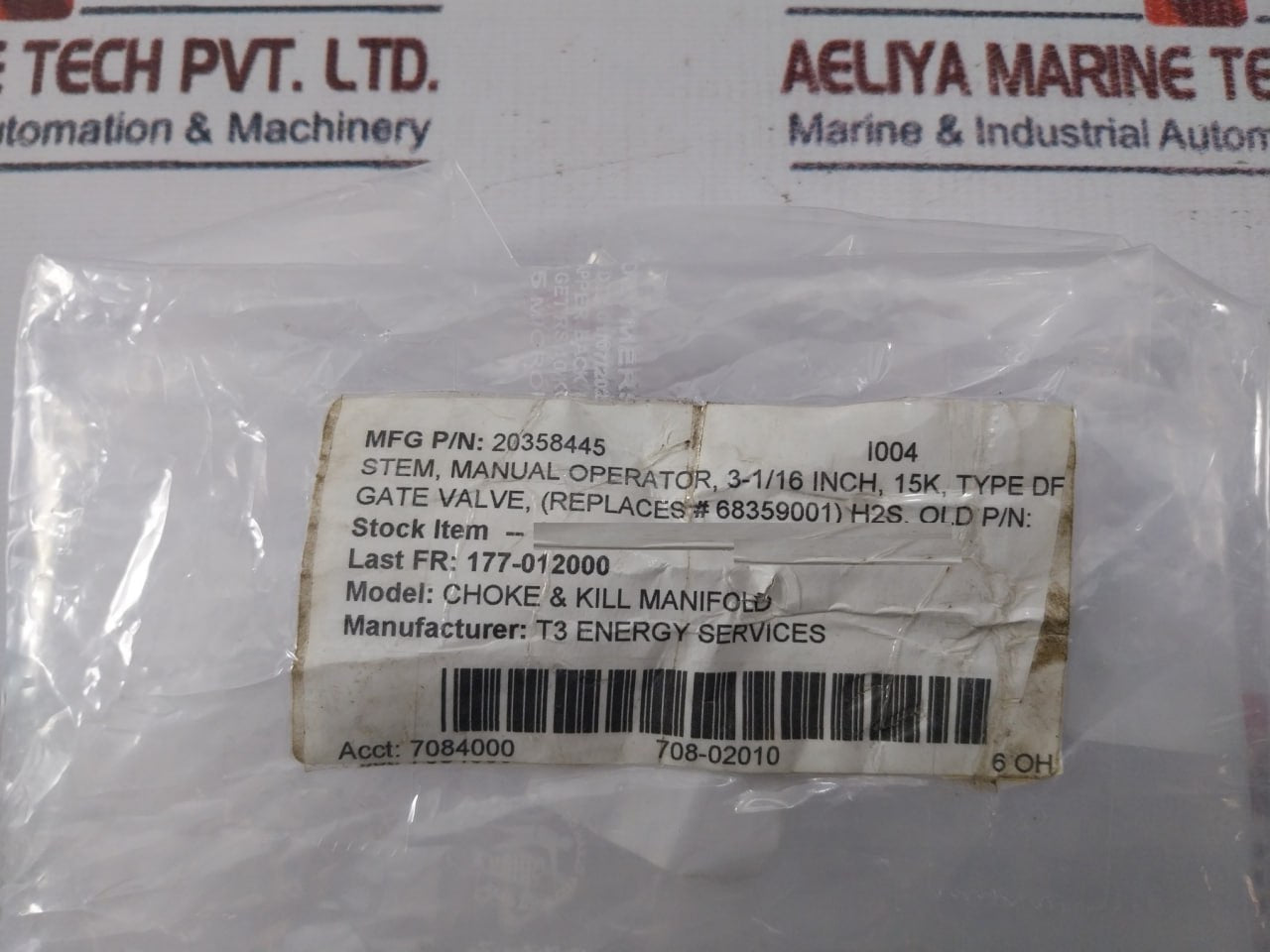 T3 Energy 20378610 Stem Gate Valve Manual Operator 3-1/16 Inch 15K