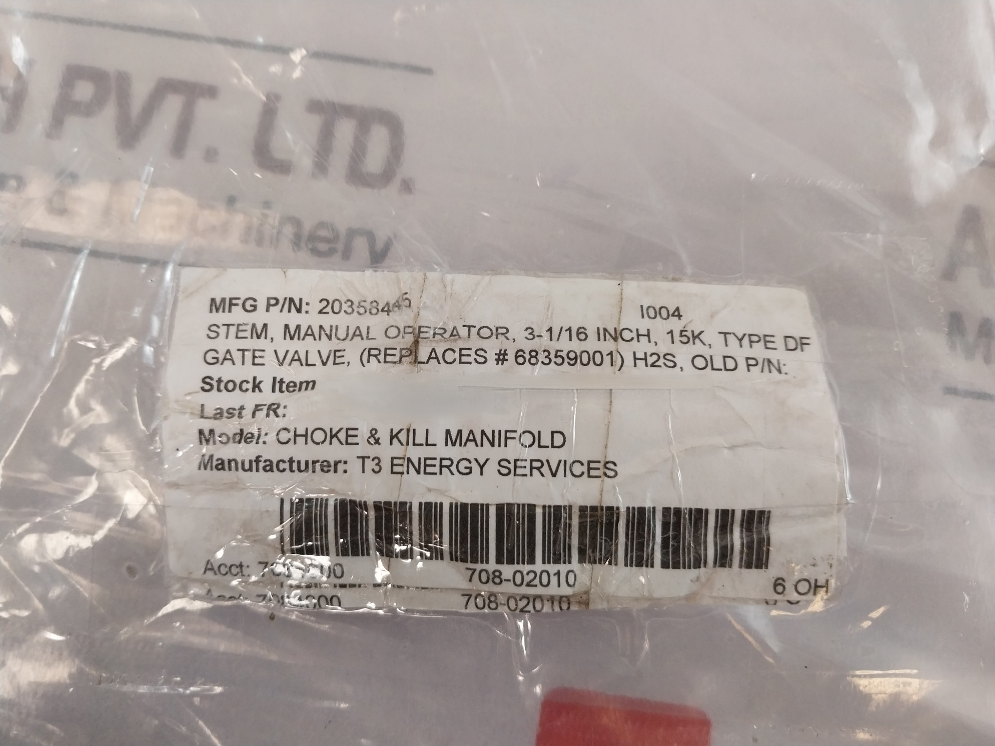 T3 Energy 20378610 Stem Gate Valve Manual Operator 3-1/16 Inch 15K Type Df