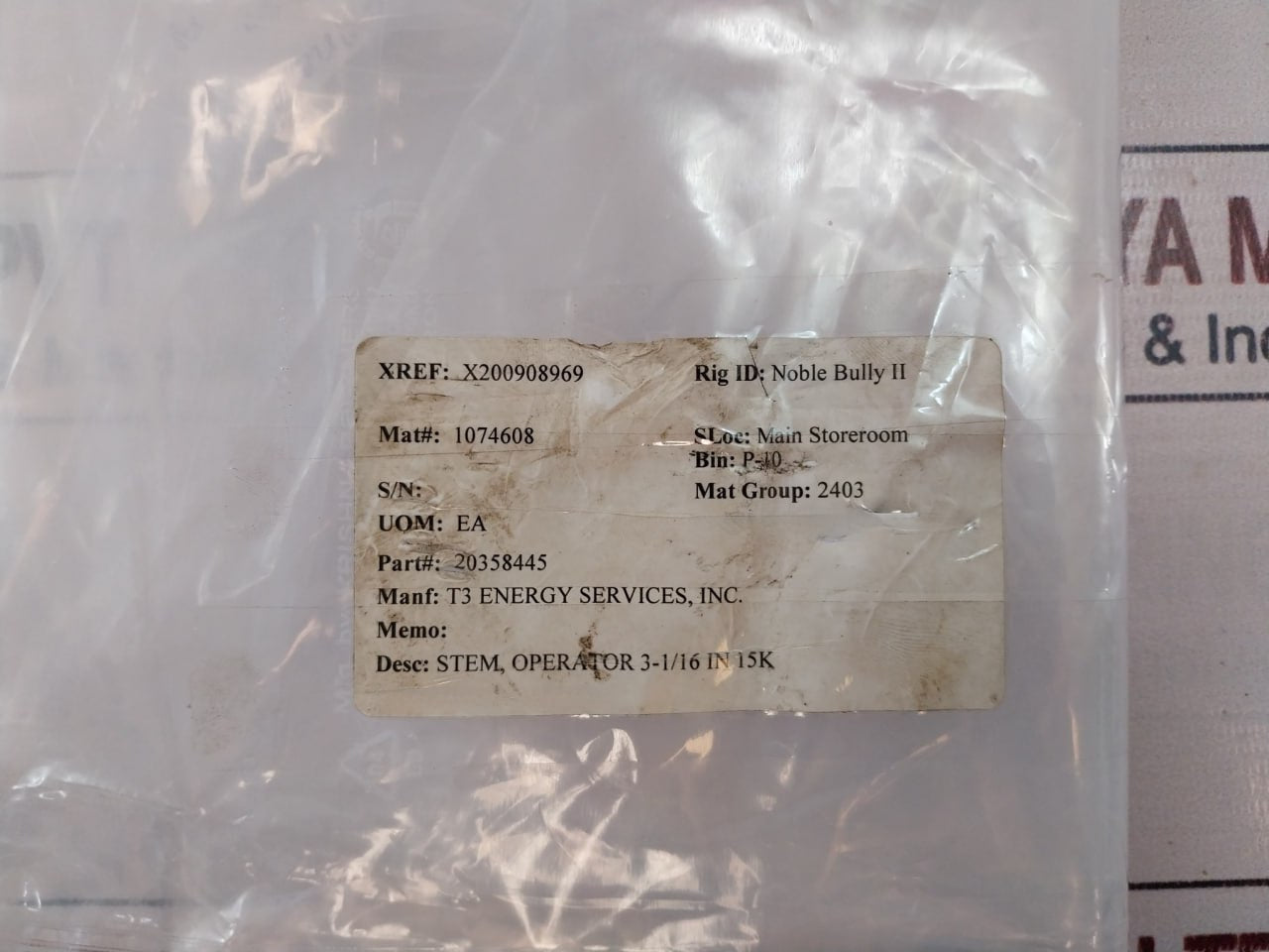 T3 Energy 20358445 Stem Gate Valve