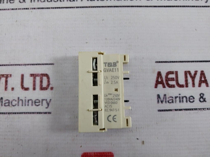 T&b Gvae11 Plug In Auxiliary Contact Block Front Mounted Na + Nc