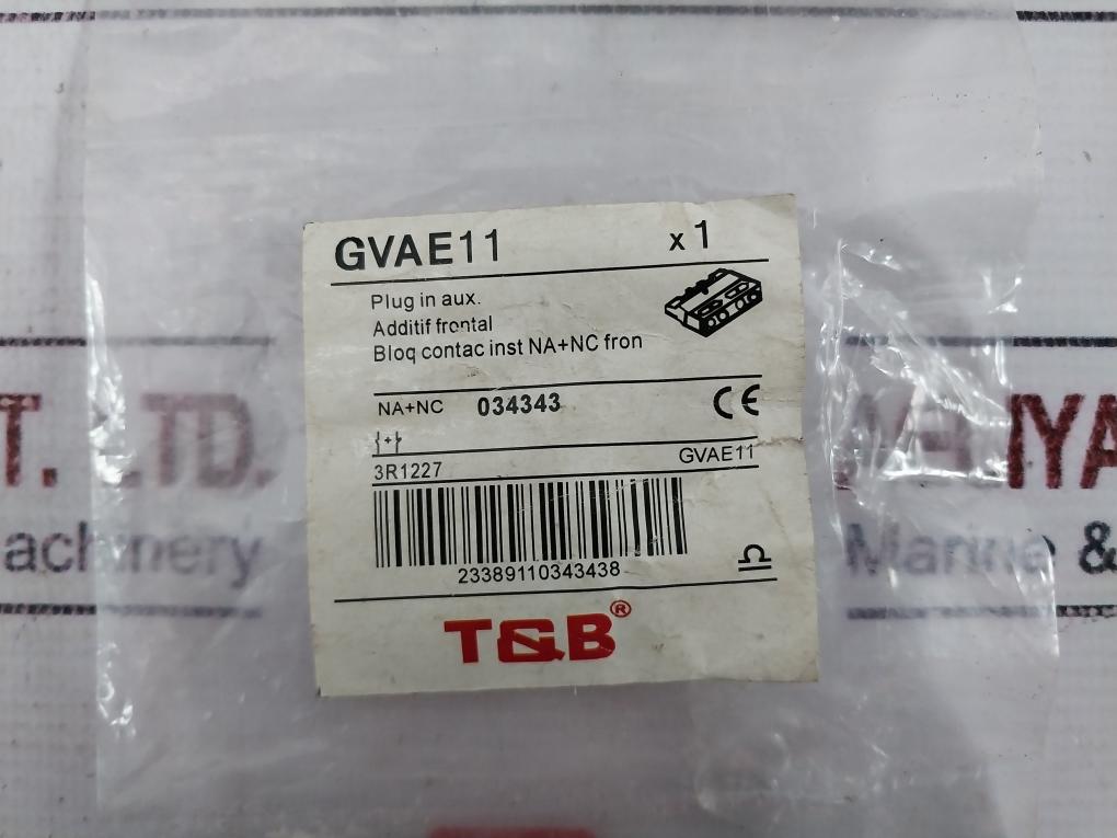 T&b Gvae11 Plug In Auxiliary Contact Block Front Mounted Na + Nc