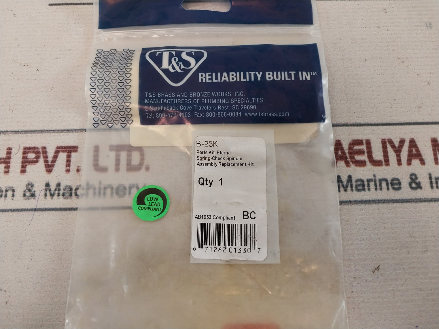 T&s B-23k Spring-check Spindle Assembly Replacement Kit