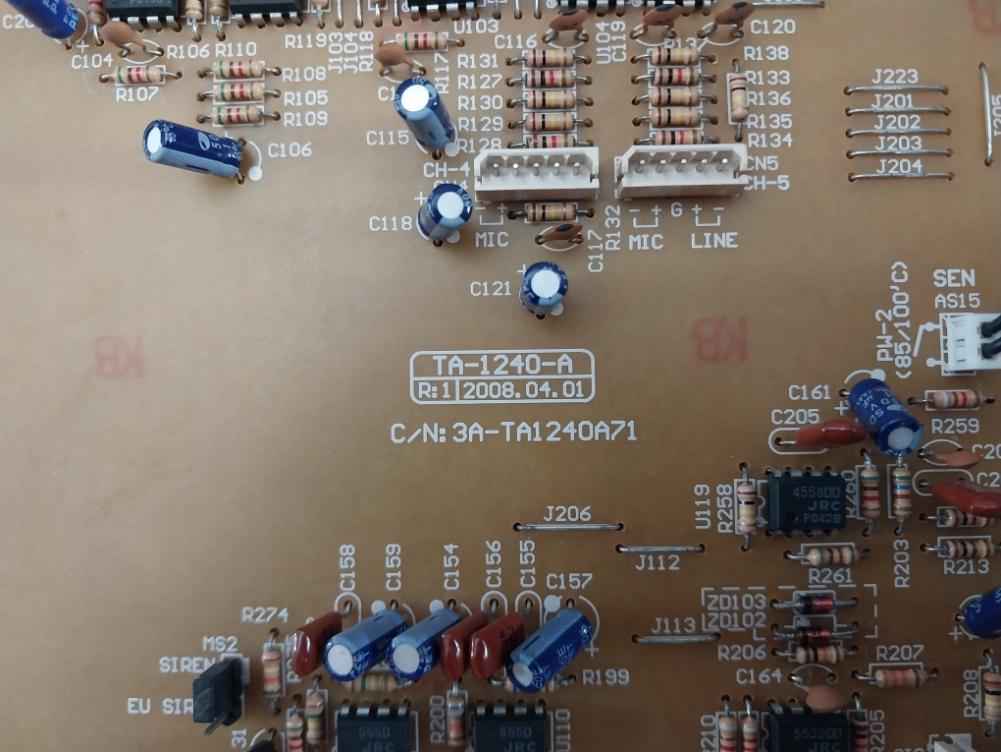 Ta-1240-a Amplifier Control Pcb Assembly 240W T20Al 32V