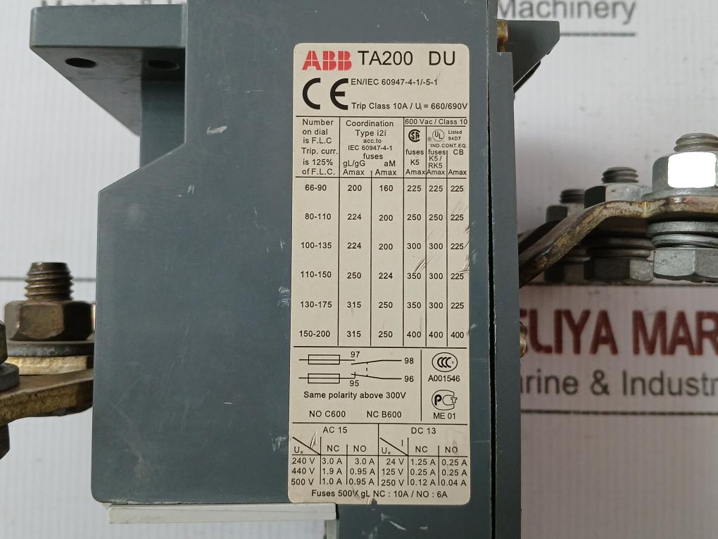 Ta200 Du Thermal Overload Relay Abb 690V