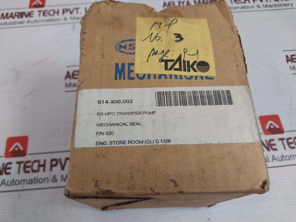Taiko 520 Mechanical Seal Er Hfo Transfer Pump 614-300.003