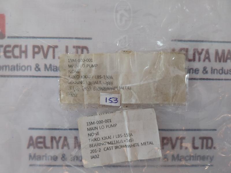 Taiko Kikai Lbs-150A Main Lo Pump Bearing Metal (L=145)