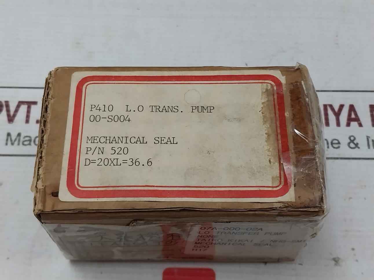 Taiko Kikai Nhg-5Mt Mechanical Seal Transfer Pump Set Lea 564 T020