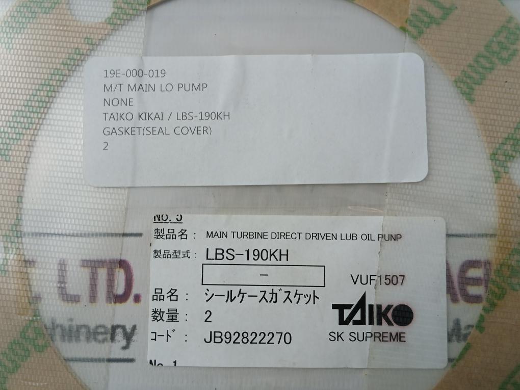 Taiko Lbs-190Kh Seal Case Gasket 19E-000-019