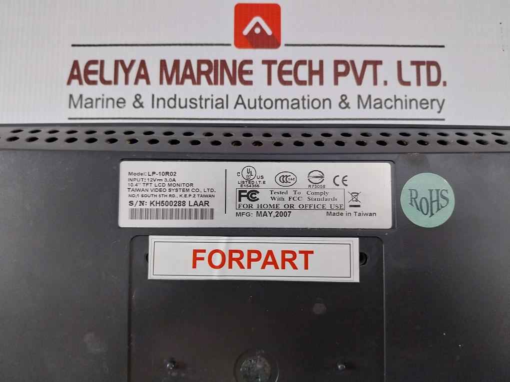 Taiwan Video System Lp-10R02 Tft Lcd Monitor Display 10.4" E154366 (Not Working)