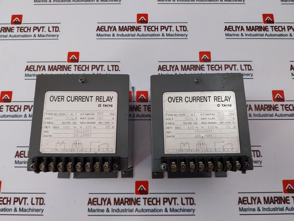Taiyo Electric Sc-ocr2-a1 Overcurrent Relay 24Vdc 50/60Hz 300/5A