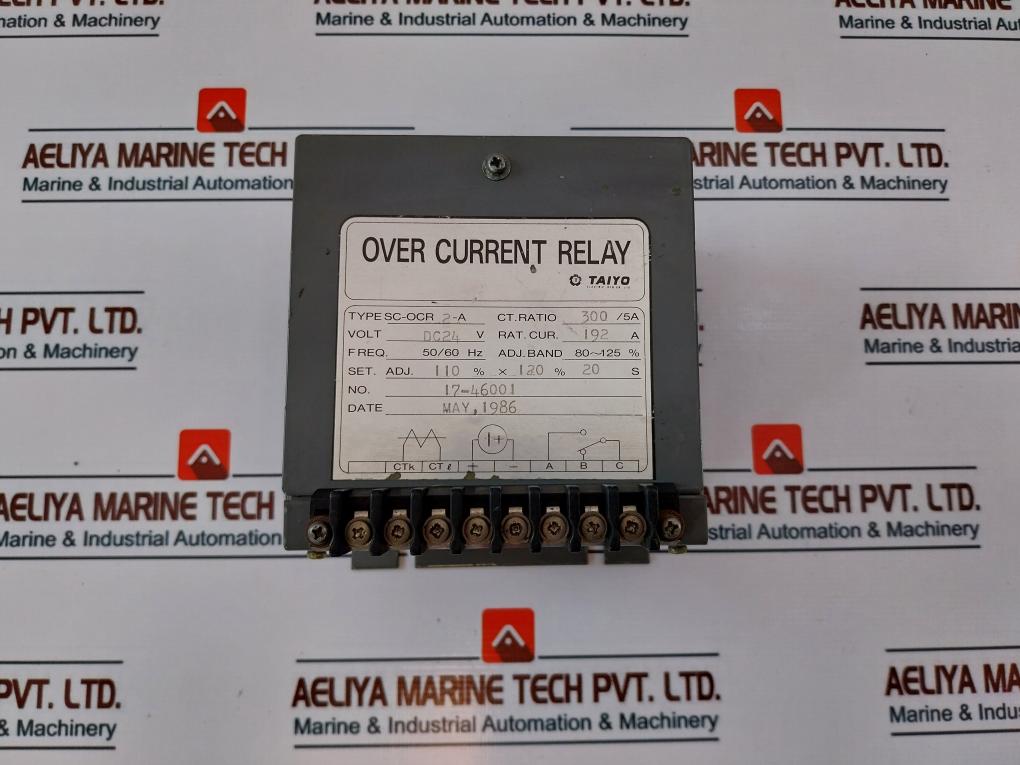 Taiyo Electric Sc-ocr2-a Over Current Relay 192A Dc24V 50/60Hz