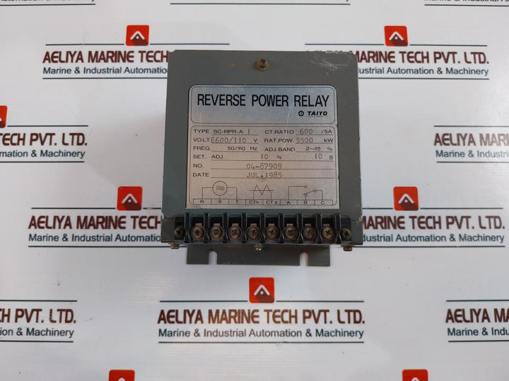 Taiyo Sc-rpr-a1 Reverse Power Relay 600/5A 6600/110V 50/60Hz