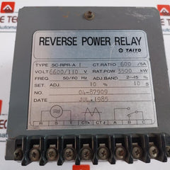 Taiyo Sc-rpr-a1 Reverse Power Relay 600/5A 6600/110V 50/60Hz