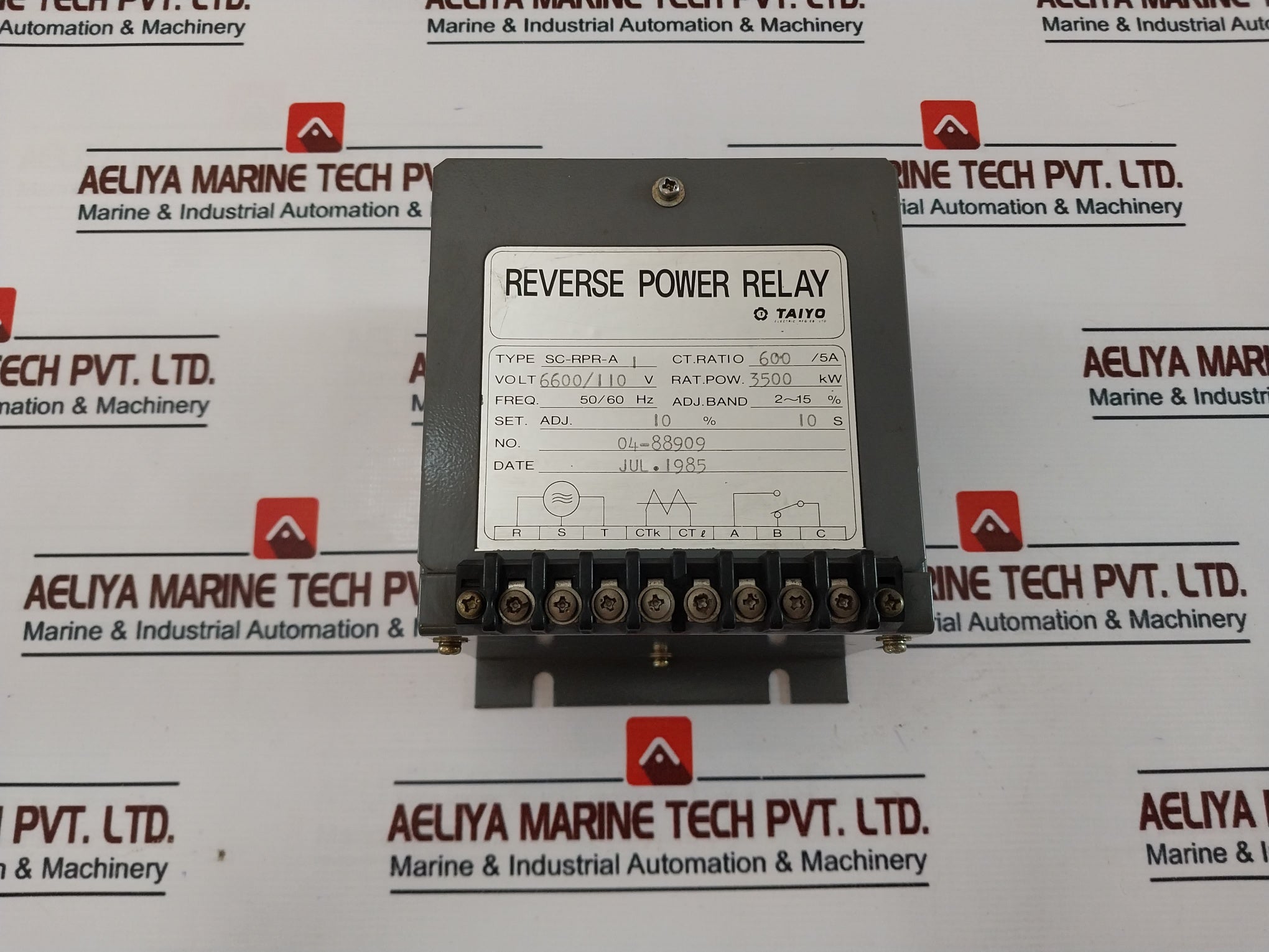 Taiyo Sc-rpr-a1 Reverse Power Relay 6600/110V 3500 Kw 50/60Hz