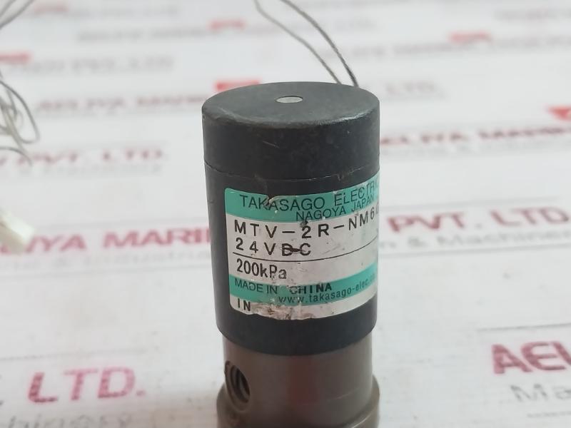 Takasago Mtv-2R-nm6G-11 Solenoid Valve 24V Dc 200K Pa